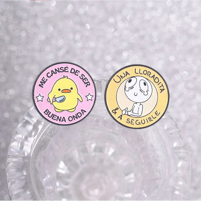Spanish Memes Enamel Pins - Cute Brooches for Mental Health & Latinx Style