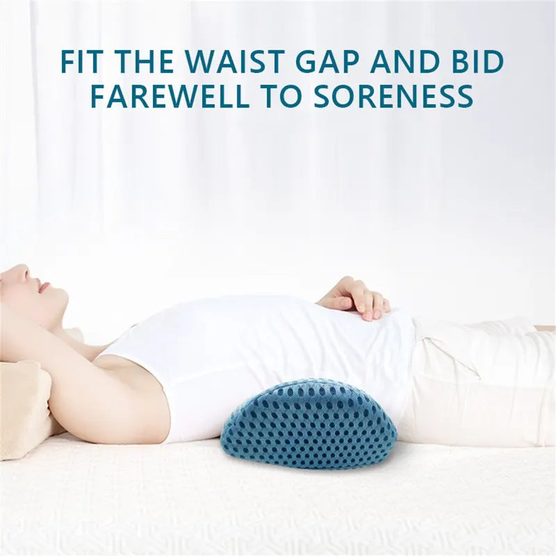 Breathable Memory Foam Lumbar Support Cushion for Car & Bed - Support Pillow
