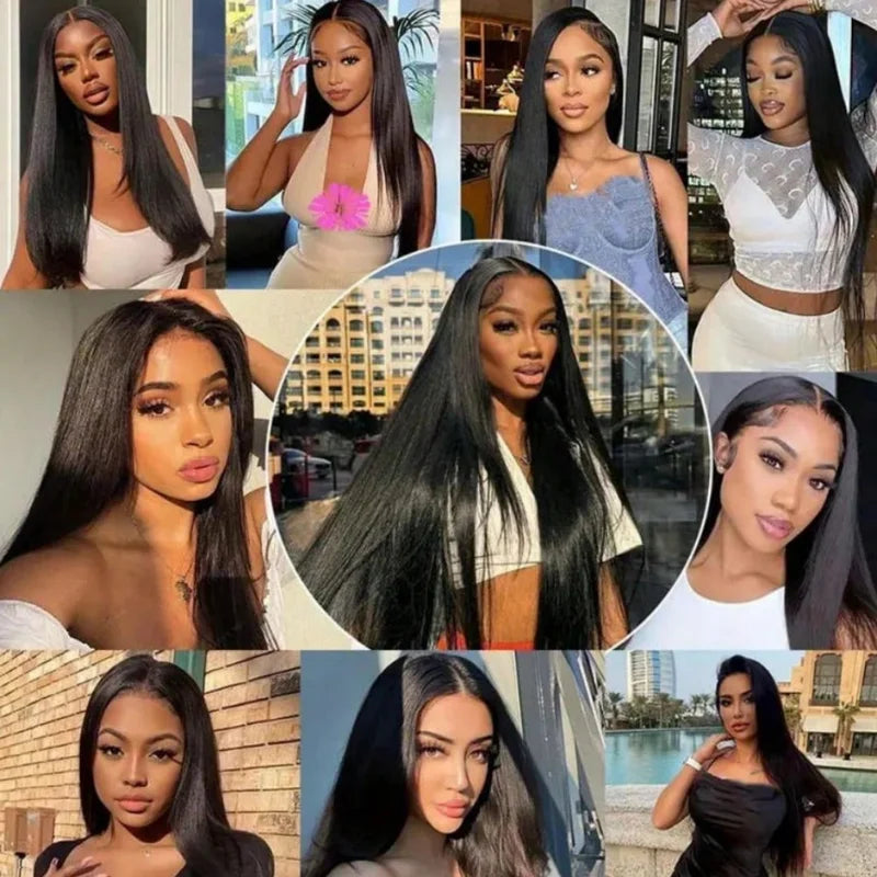 250% Density Brazilian Human Hair Wigs 13x4 13x6 Lace Front Pre Plucked Natural Hairline
