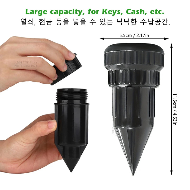 Outdoor Hidden Key Safe Box - Waterproof Garden Fake Sprinkler Hider