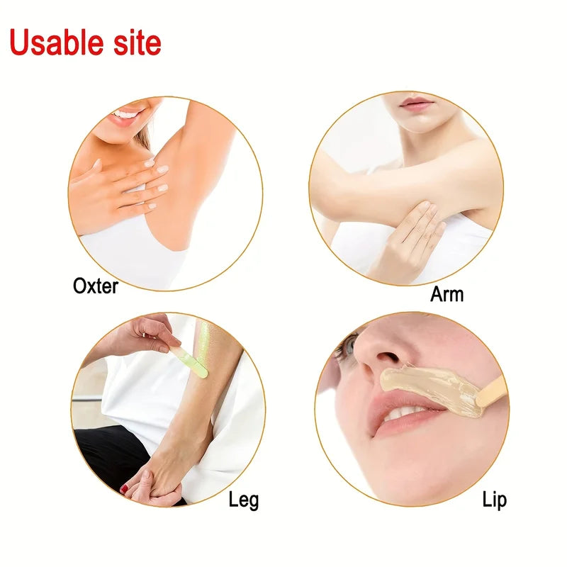 Disposable Waxing Stick Set for Hair Removal - Body & Facial Use