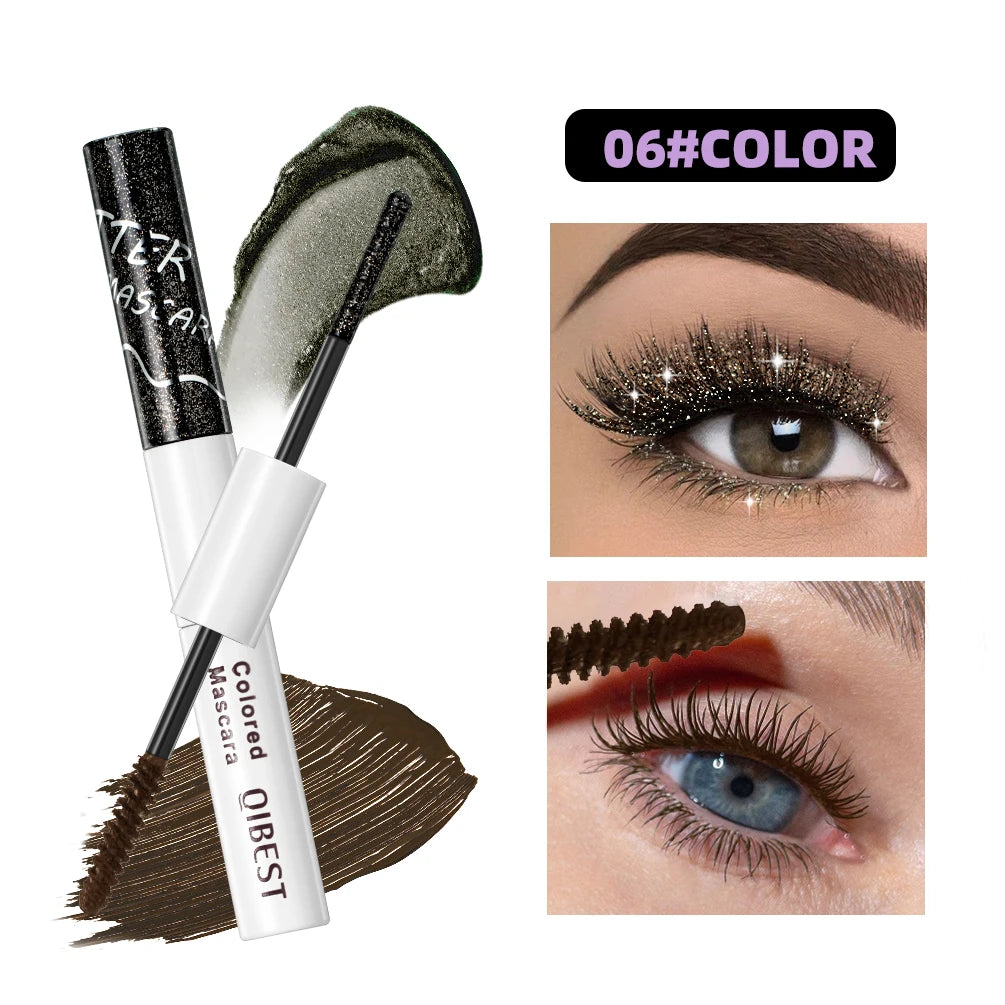 Colorful Double Head Glitter & Colored Mascara - Long-Lasting Voluminous Lash Enhancer