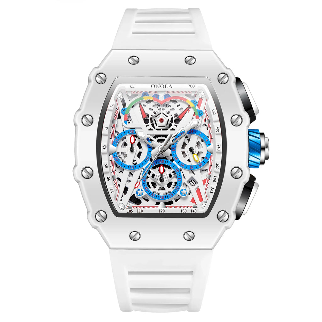 Multifunctional Waterproof Silicone Watch - Casual Quartz Timepiece for Men