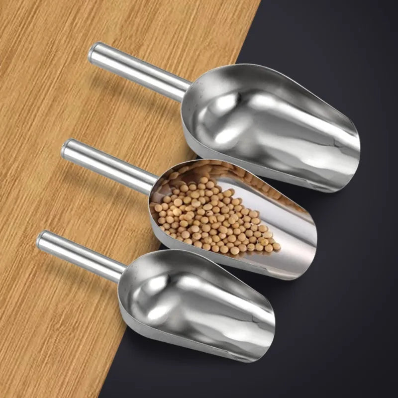 1/3Piece Stainless Steel Ice Shovel and Food Measuring Spoon Set - Multifunctional Kitchen Accessories