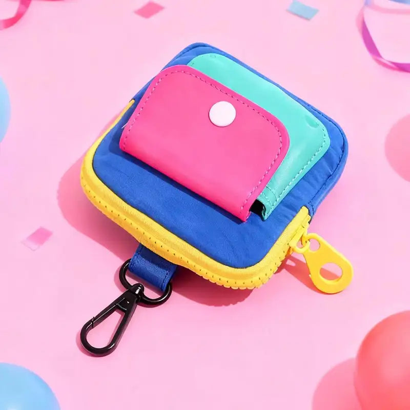 Mini Zipper Coin Purse Keychain for Women - Cute Cloth Wallet Gift