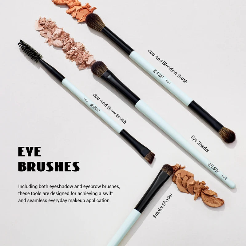 6-Piece Double Sided Makeup Brush Set with Vegan Fiber for Face & Eyes