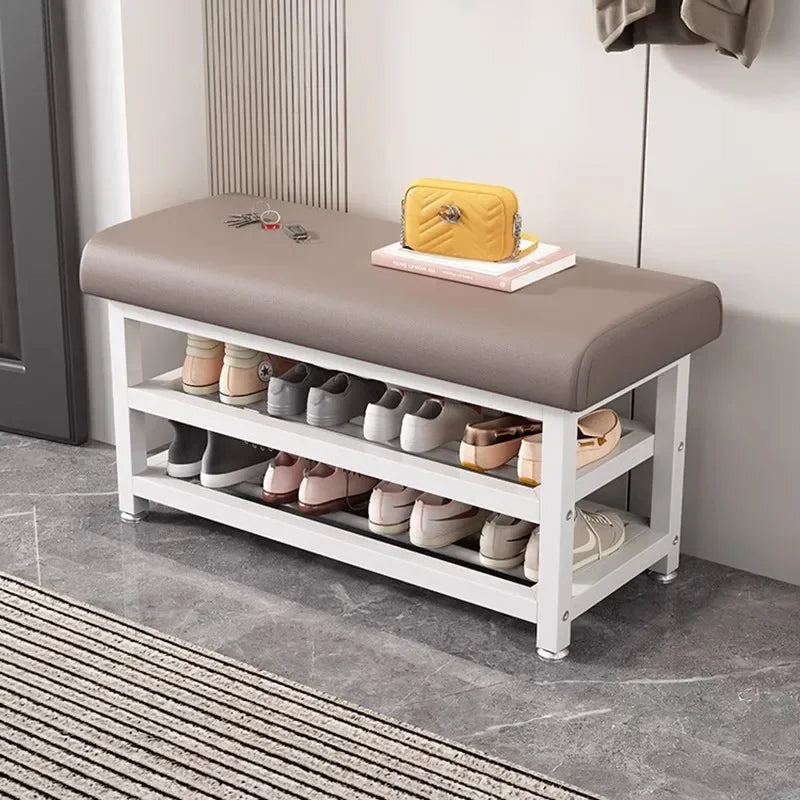 Shoe Changing Stool with Storage Bench for Entryway and Home - Light Luxury Design