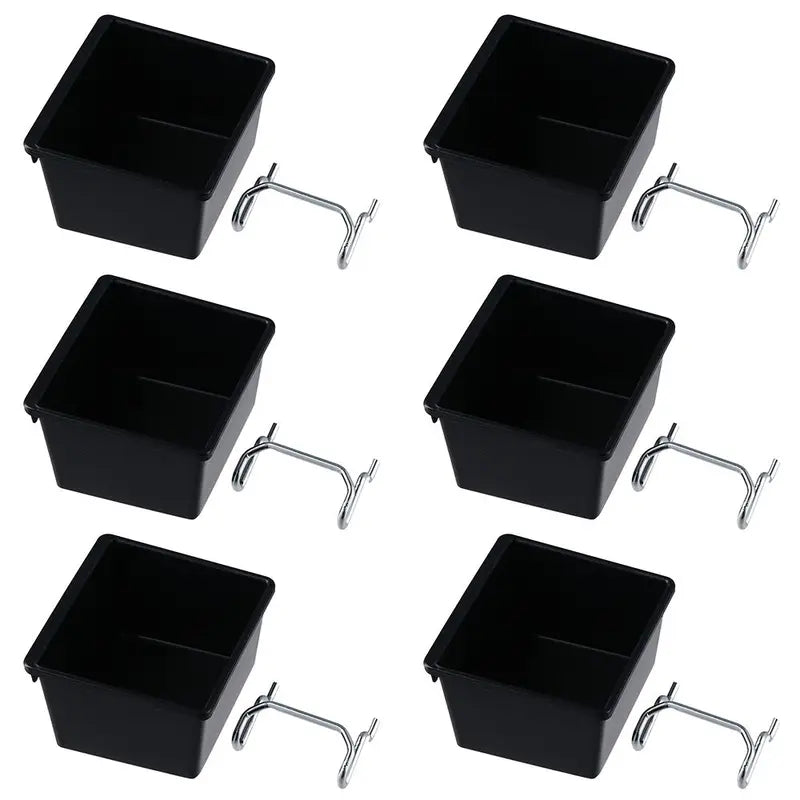 Pegboard Organizer Bins with Hooks and Labels - Workshop Garage Storage Set