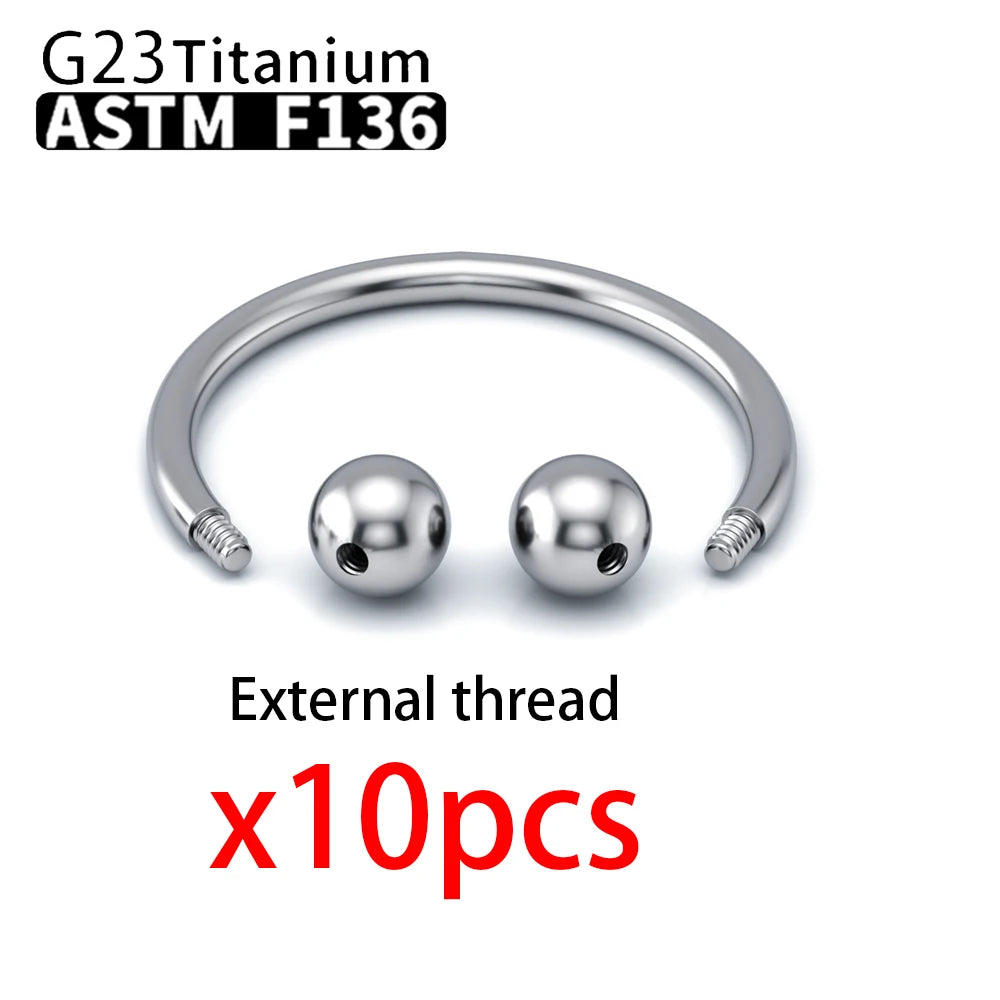 Wholesale Titanium Labret Lip & Eyebrow Piercing Jewelry Set 10PCS for Women