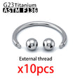 Wholesale Titanium Labret Lip & Eyebrow Piercing Jewelry Set 10PCS for Women