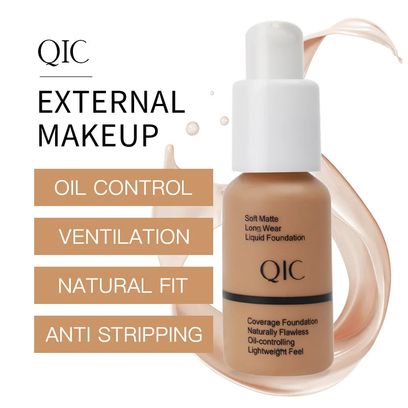 Liquid Foundation Concealer Face Makeup - Flawless Matte Oil-Control Waterproof 30ml