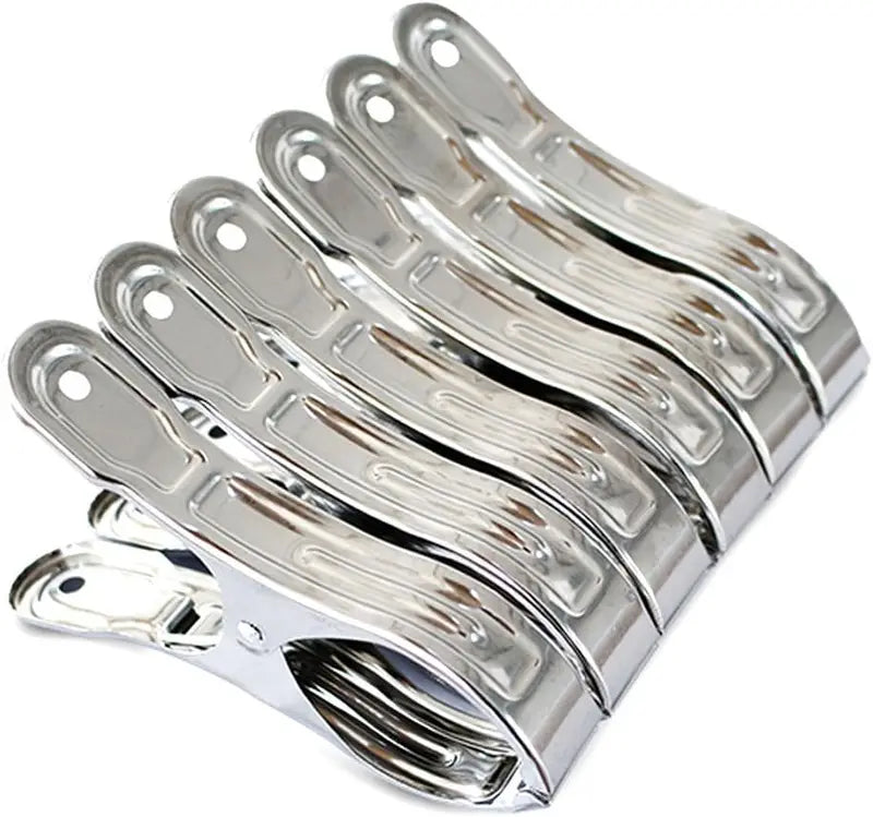 Heavy Duty Metal Clothespins Set - Stainless Steel Towel Clips for Beach & Outdoor Use