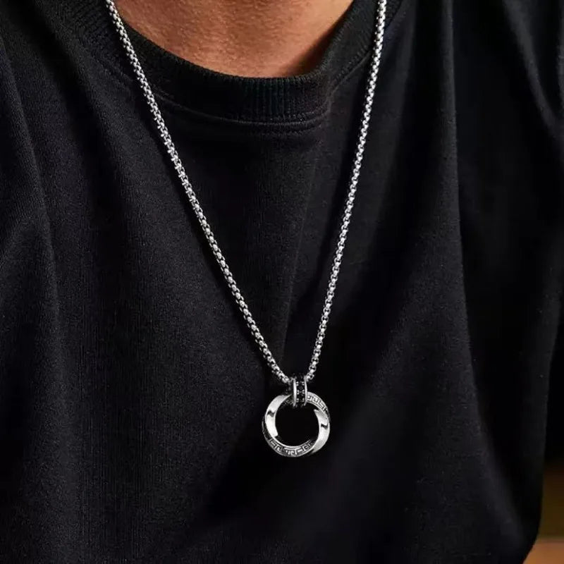 Sterling Silver Necklace Pendant for Women & Men Vintage Hip Hop Jewelry Gift