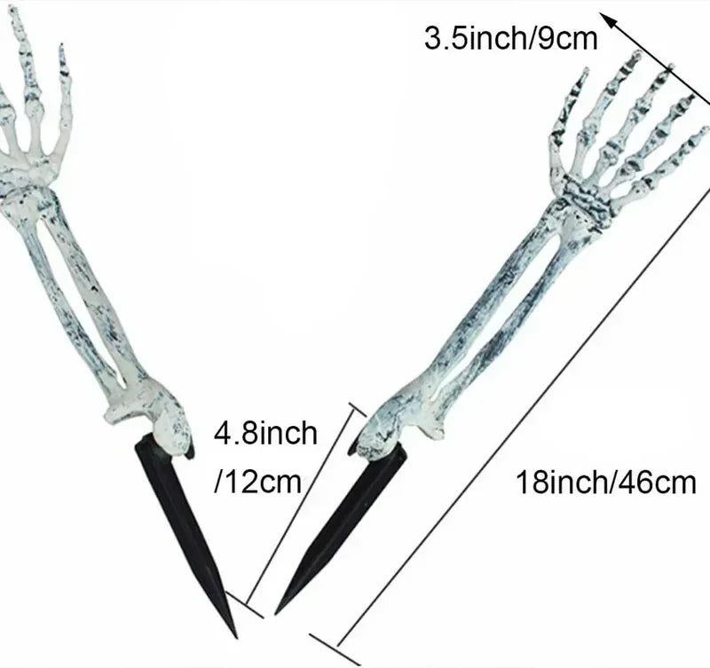 Halloween Skeleton Arms Lawn Decoration Realistic Skeleton Hands for Outdoor Party