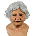 Halloween Elderly Man & Woman Full Head Mask Wrinkle Face Cosplay Prop