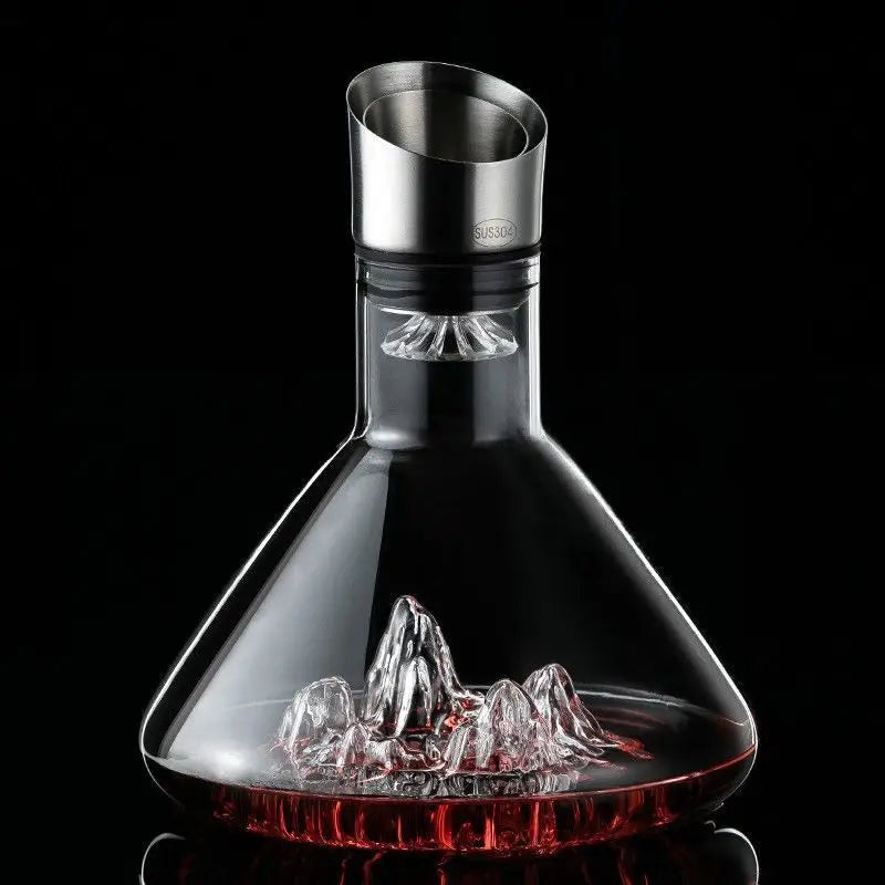 1500ML Crystal Wine Decanter with Pourer - Handmade Lead-Free Carafe for Wine & Whisky