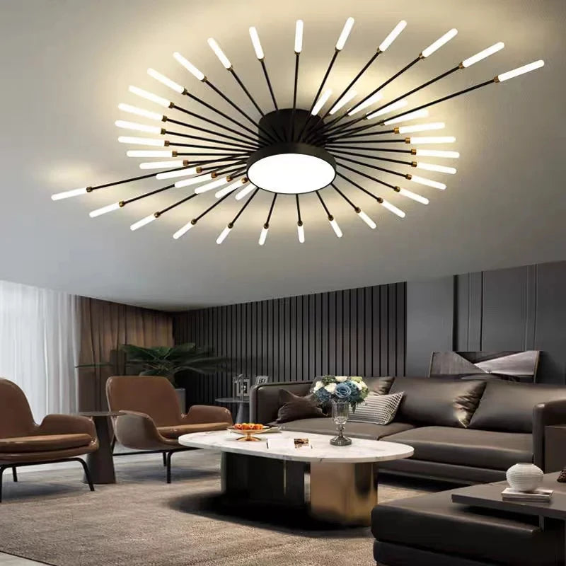 Creative Fan-Shaped LED Ceiling Lamp Modern Interior Lighting Pendant Light