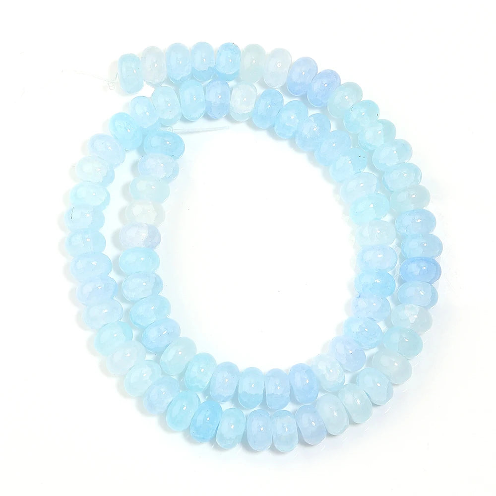 75pcs Colorful Glass Beads Crackled Abacus Spacer Beads for Jewelry Making