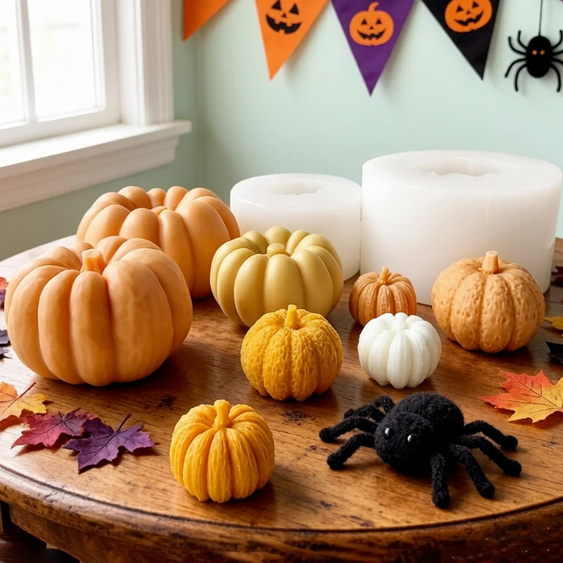 Silicone Mold for Candles, Resin, Chocolate & Crafts - Halloween Pumpkin Design