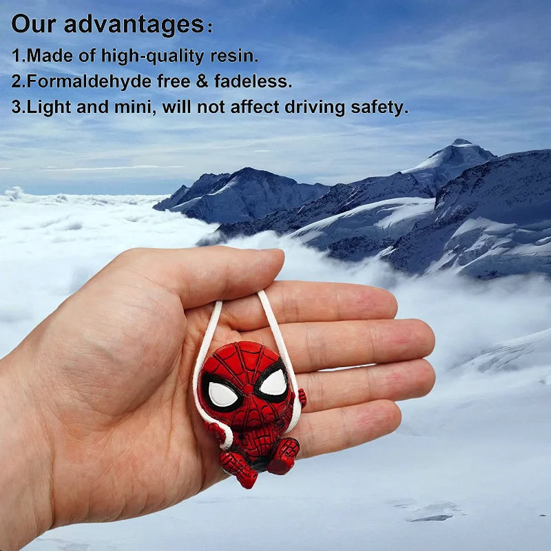 Cute Red Grid-Texture Mini Figurine Pendant Resin Decor Auto Interior Hanging Ornament