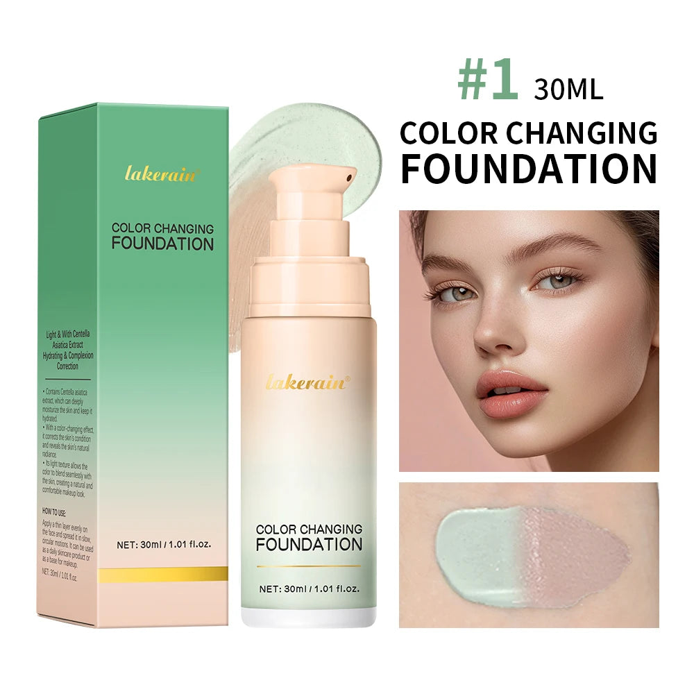 Color Changing Foundation 4-in-1 Moisturizer SPF 30 Waterproof Concealer