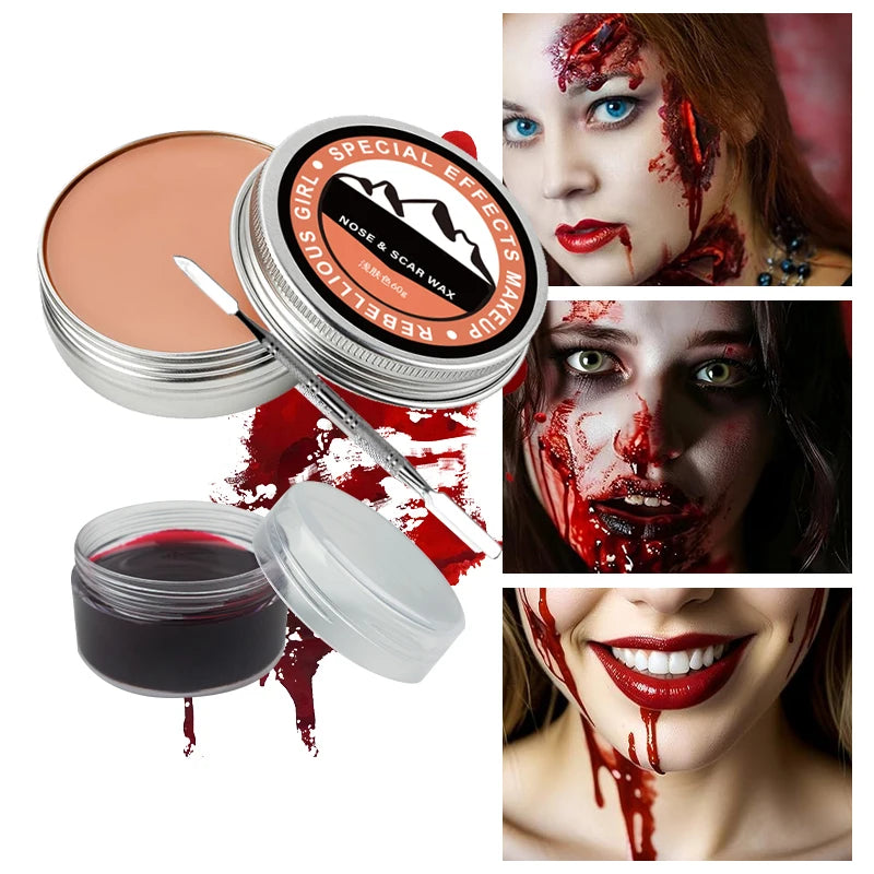 60g Scar Wax for Special Effects Makeup, Fake Wounds & Halloween Cosplay