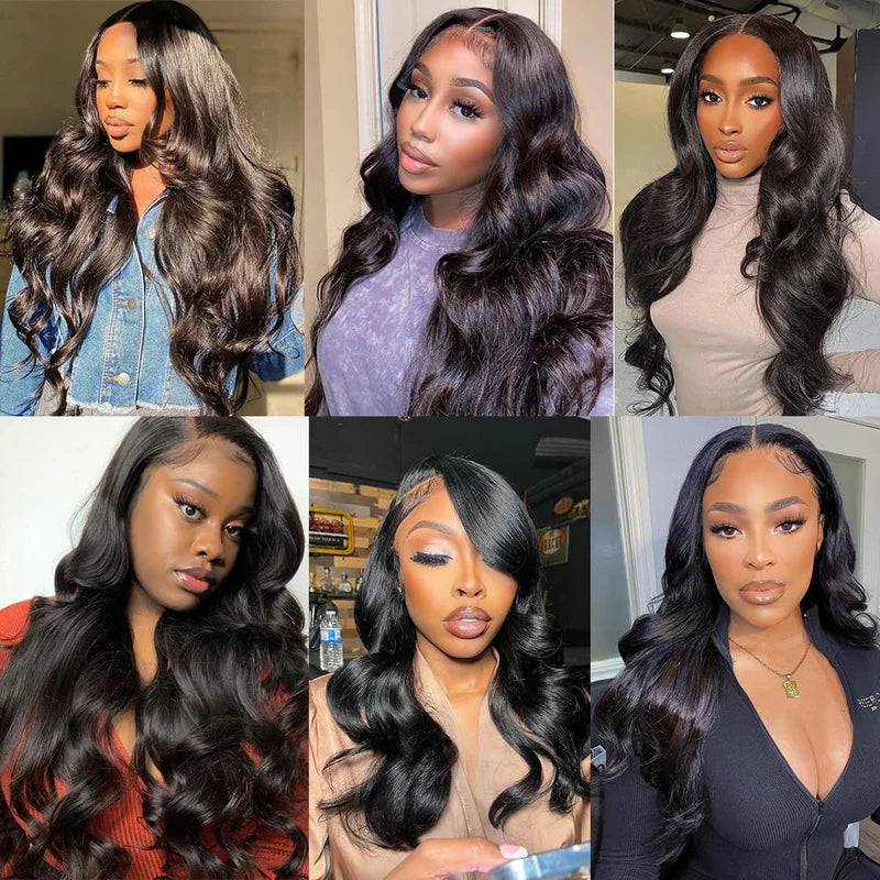 Long Body Wave Human Hair Wigs 13x4 13x6 Lace Frontal 220 Density 40 Inch - Pre Plucked & Full Volume