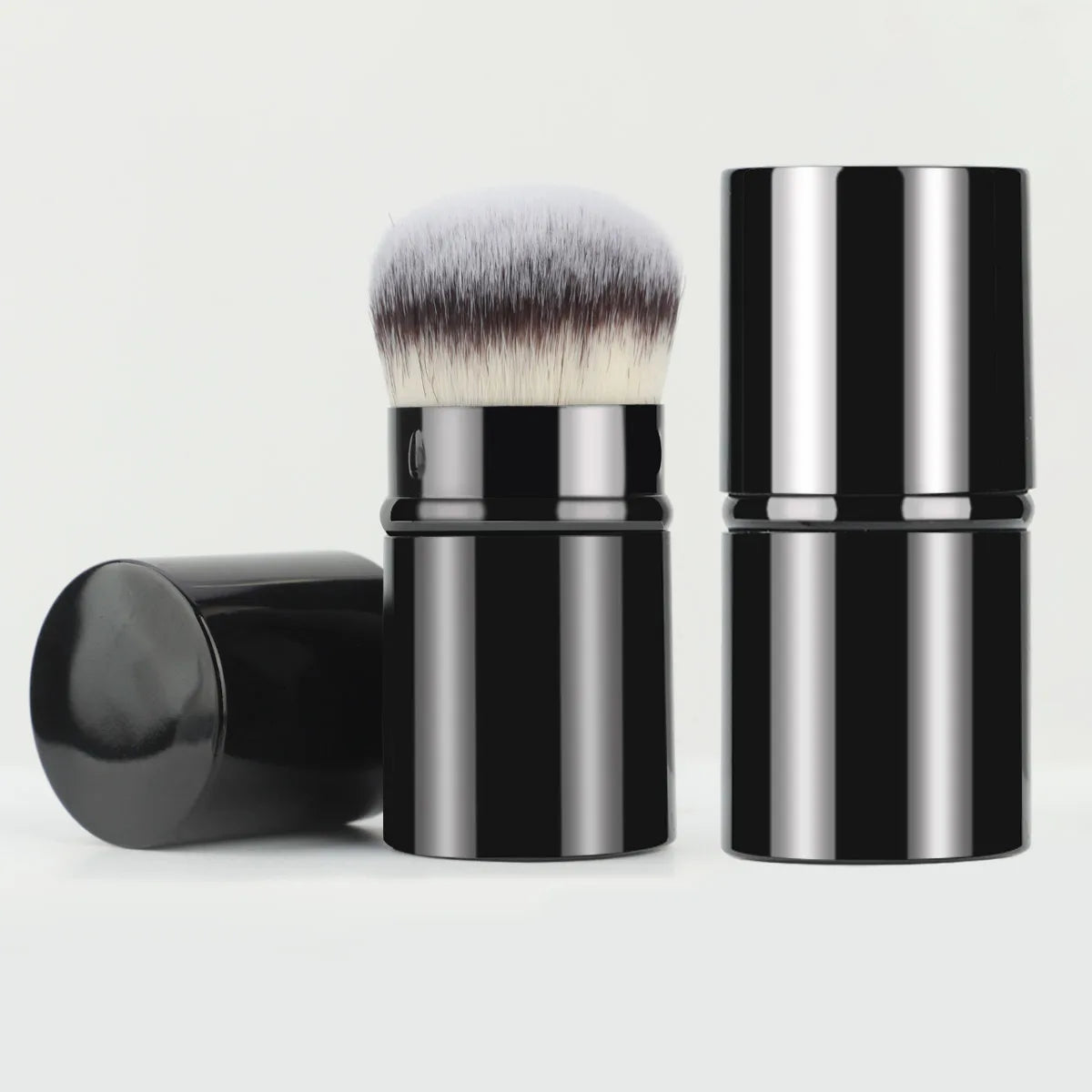 Retractable Kabuki Foundation Brush Travel Makeup Tool for Liquid, Cream & Powder