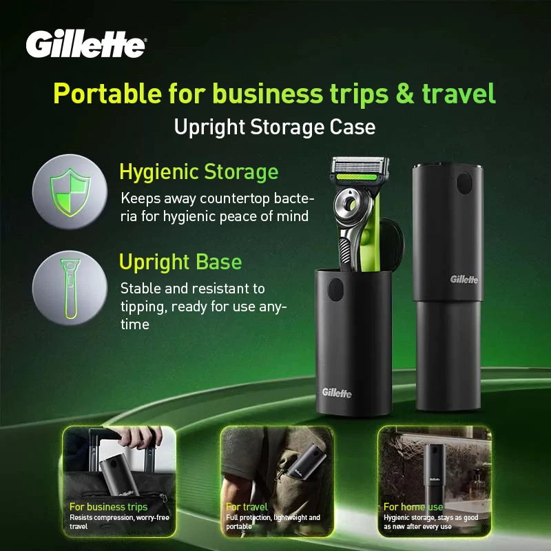 Travel Razor Holder Case with Ventilation Magnetic Storage for Gillette Labs Razors