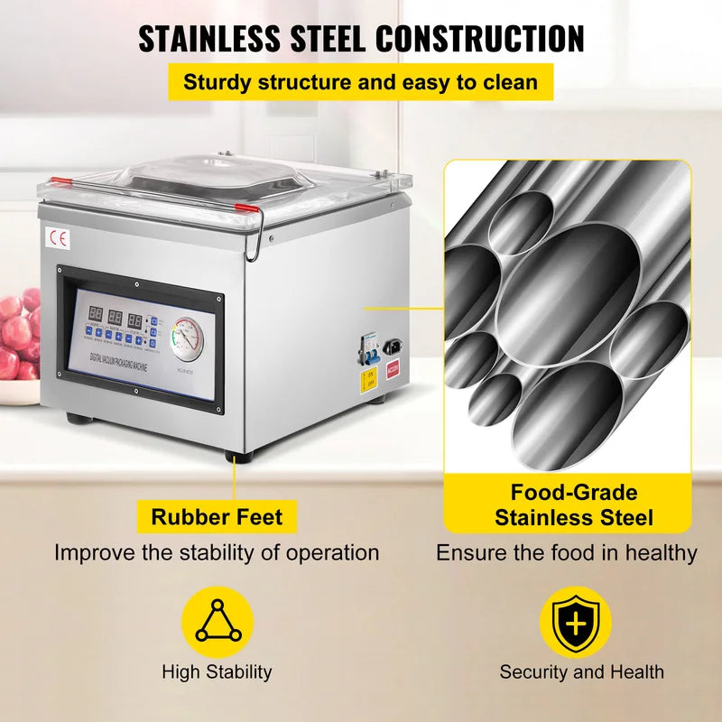 Commercial Chamber Vacuum Sealer 12.2 Inch Food Packing Machine 110V