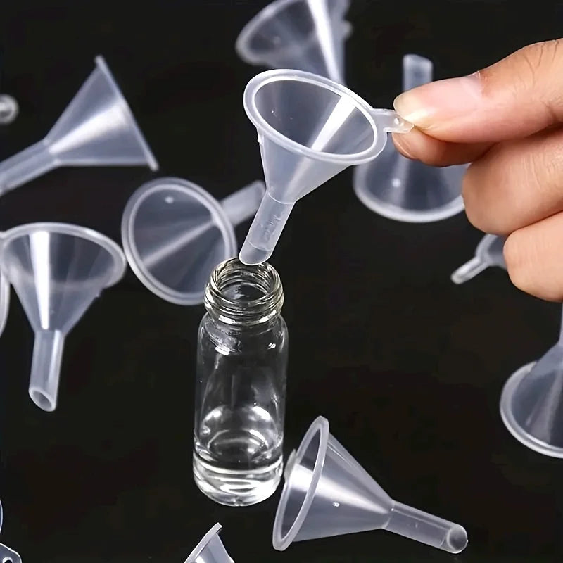 Mini Transparent Plastic Funnels Set for Liquid Filling Perfume Oil Crafts