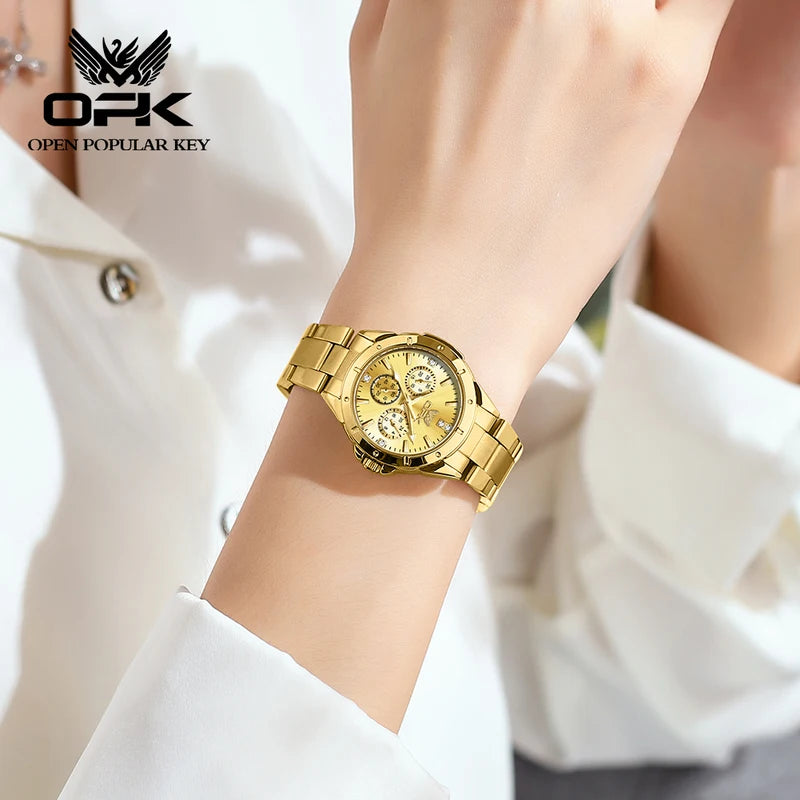 Luminous Waterproof Steel Nail Scale Watch - Ladies Quartz 6001