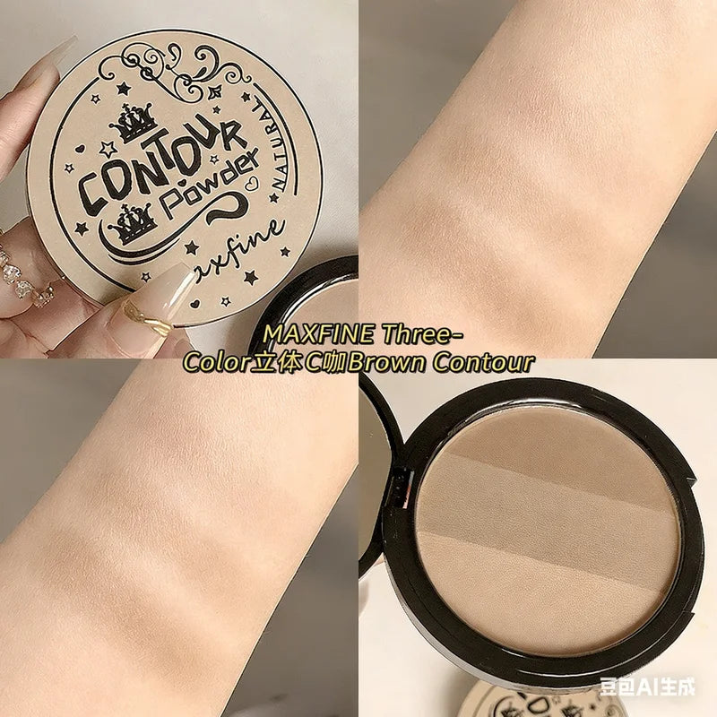 Contouring Blush Palette with Highlighter - 3 Color Face Makeup Kit