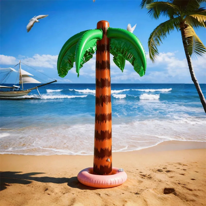 2-Pack Inflatable Palm Tree Balloons for Beach Pool Party Decorations