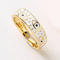 Adjustable Stainless Steel Evil Eye Finger Ring for Women Jewelry Gift