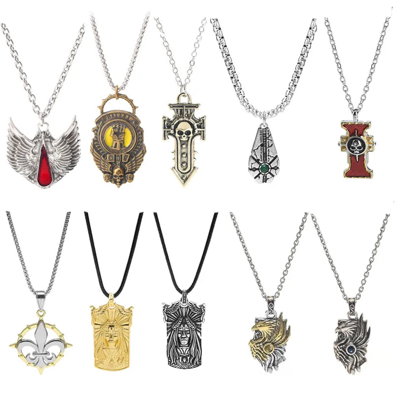 Warhammer 40K Pendant Necklace - Punk Hip-Hop Jewelry Chain Accessory