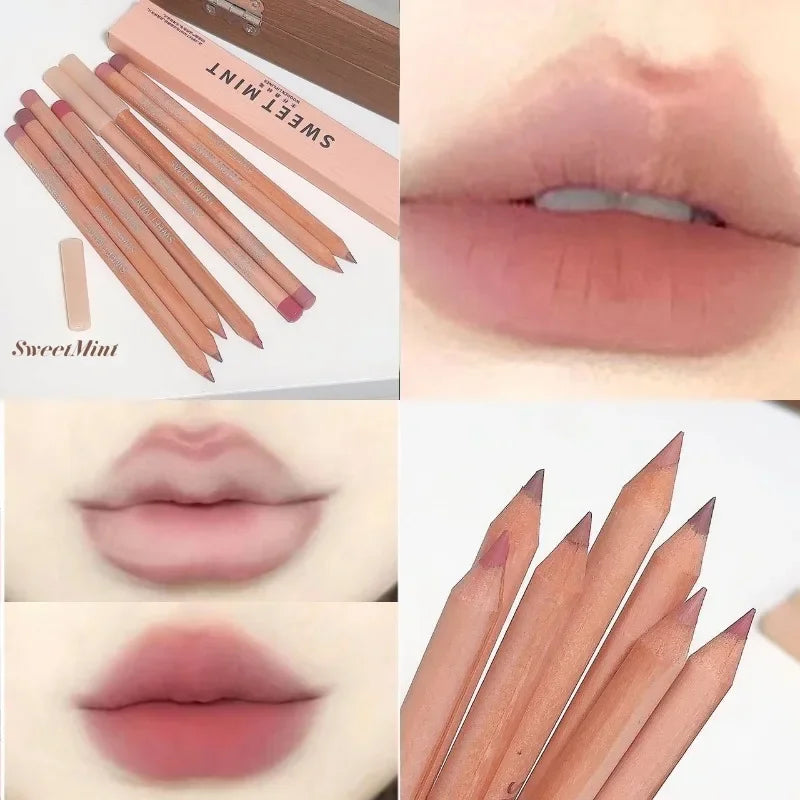 Waterproof Matte Lip Liner Pencil - Long Lasting, Moisturising, Non-stick Cup