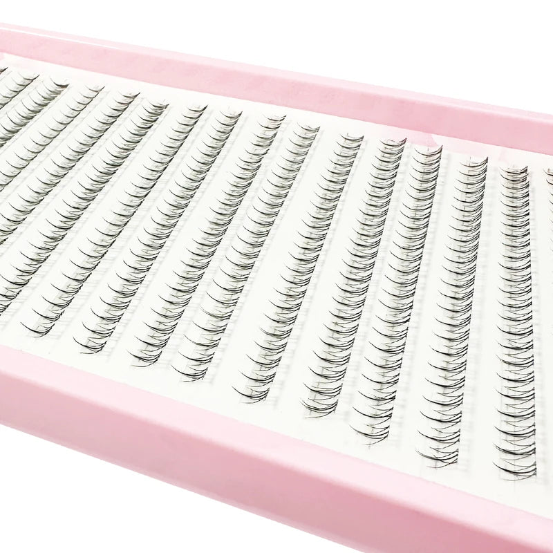 384PCS Black V-Shape False Eyelash Clusters for Natural Bottom Lash Makeup
