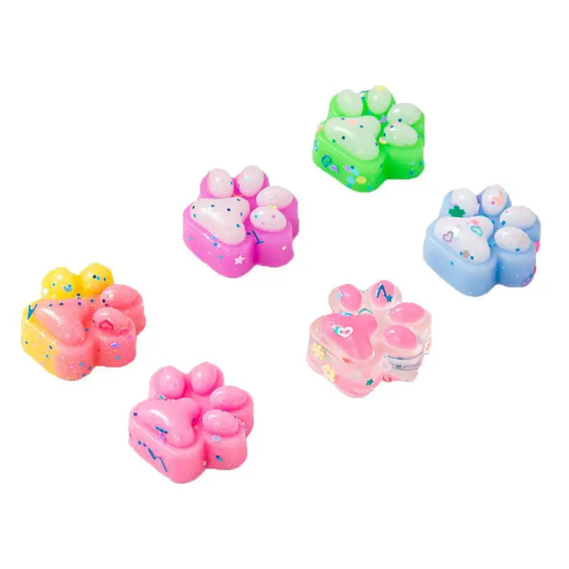 Mini Colorful Cat Claw Plush Pinch Toys Pack - Halloween & Party Favors