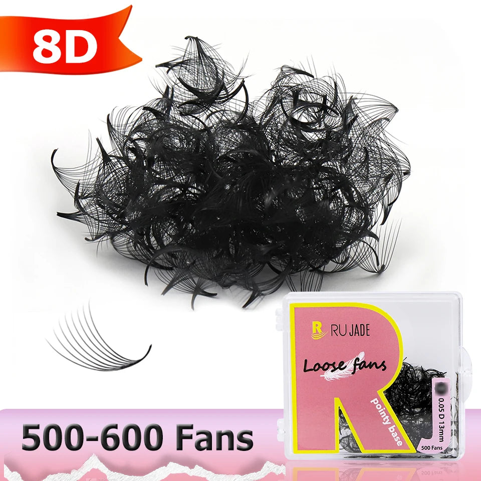 Russian Volume Eyelash Extension Fans - Premade 3D-5D-14D, Thin Pointed Base