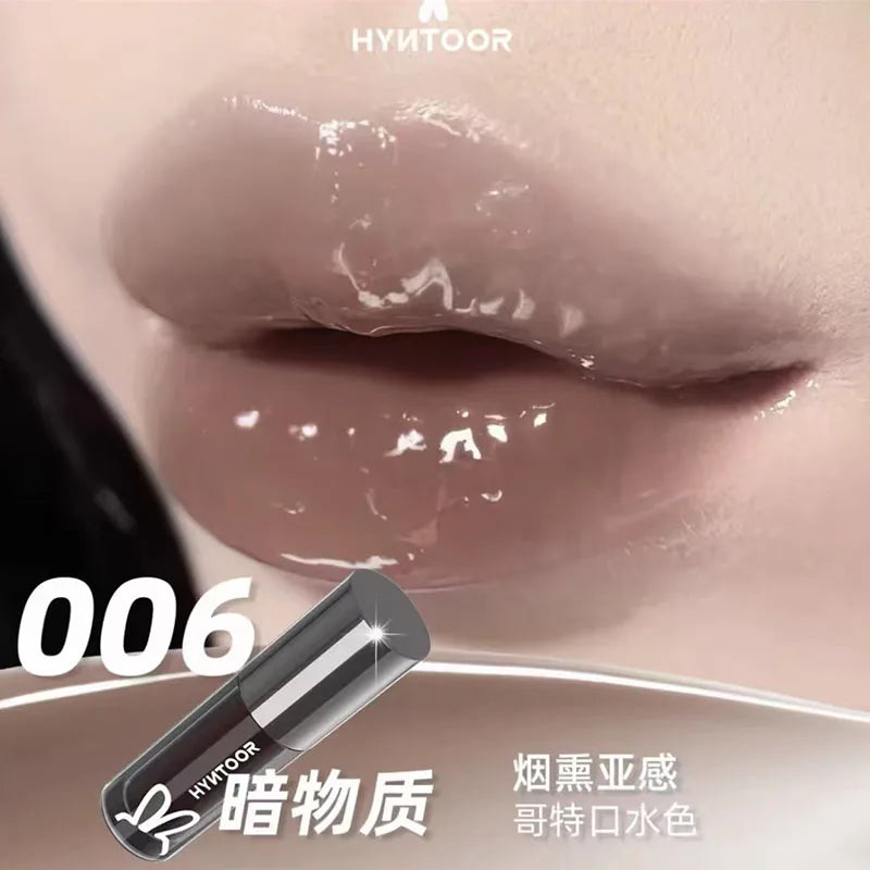Goth Lip Gloss Mirror Moist Nude Grey Black Silvery Fine Flash Long-Lasting Makeup