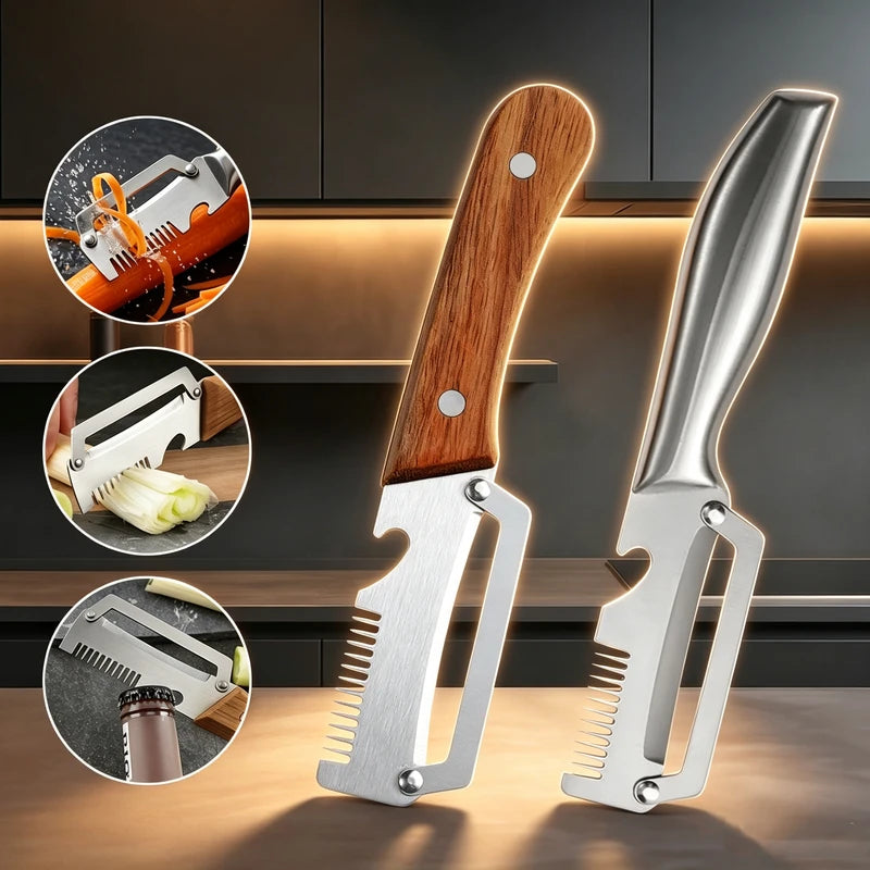 Multifunctional 3-in-1 Stainless Steel Vegetable & Fruit Peeler Slicer Shredder Kitchen Tool