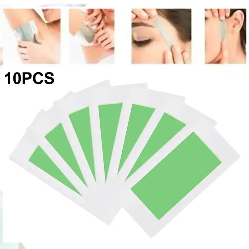 10pcs Double Sided Cold Wax Strips for Hair Removal - Gentle & Fast Depilation