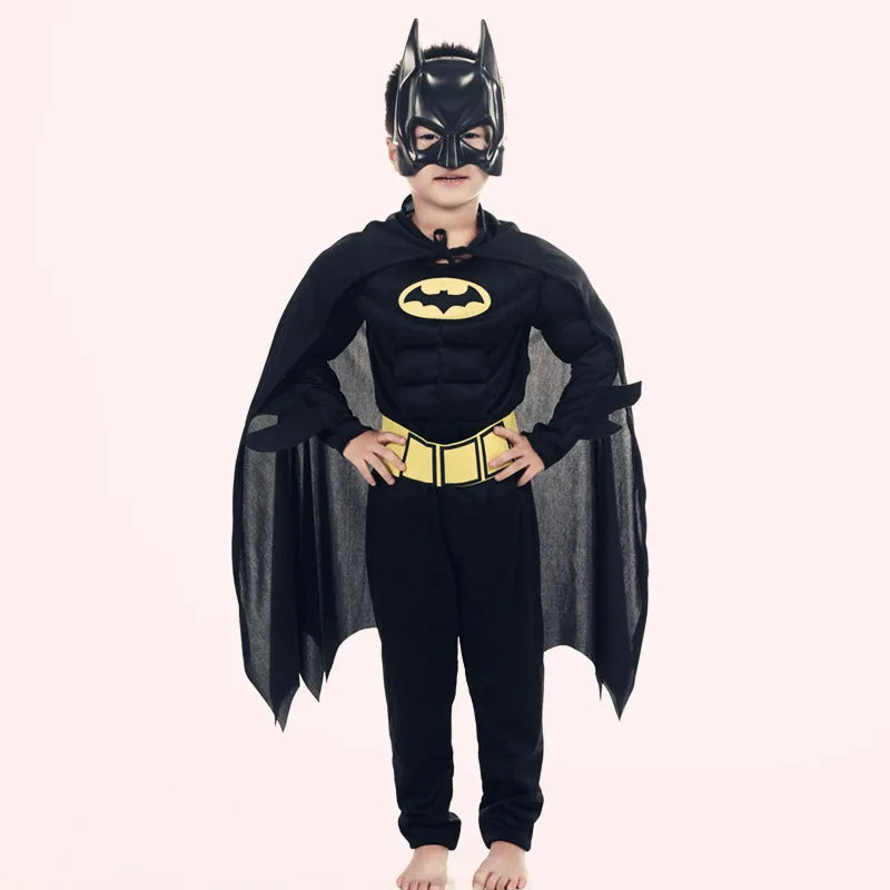 Kids Bat Cosplay Costume Halloween Children Boys Superhero Fancy Dress Up Outfit
