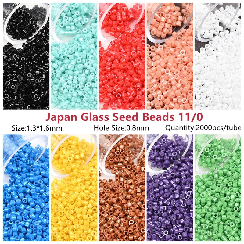 Japanese Seed Beads 1.6mm Cylinder Tiny Loose Spacer Beads for DIY Jewelry Making