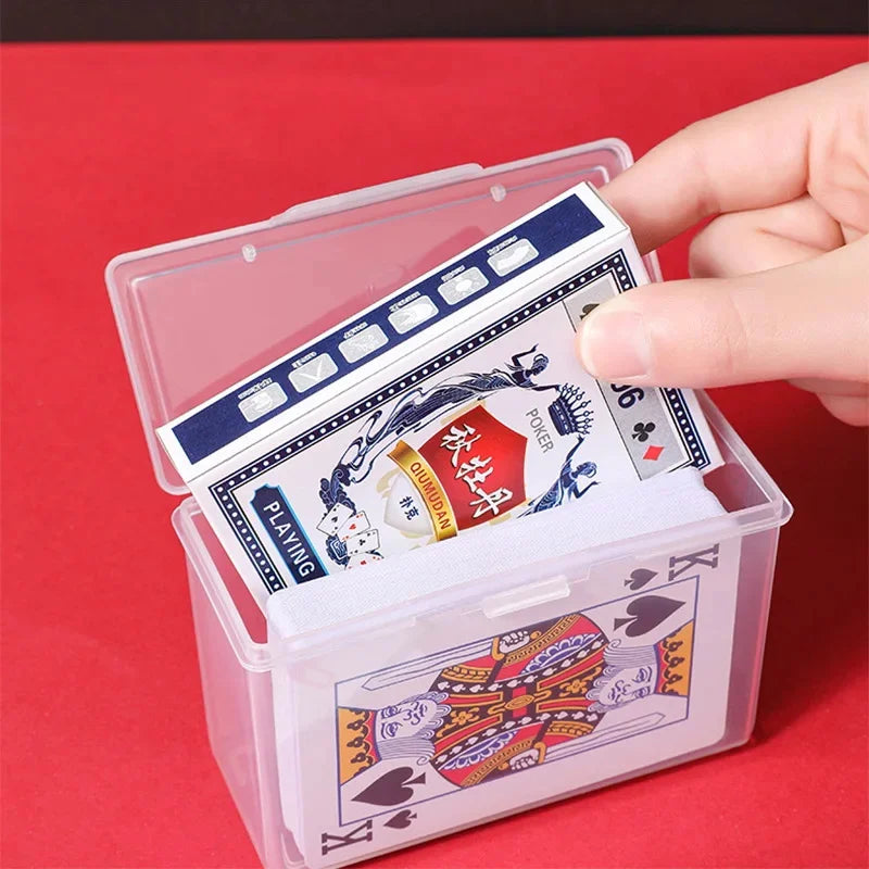 Transparent Plastic Playing Card Storage Box - Compact, Durable, Stackable