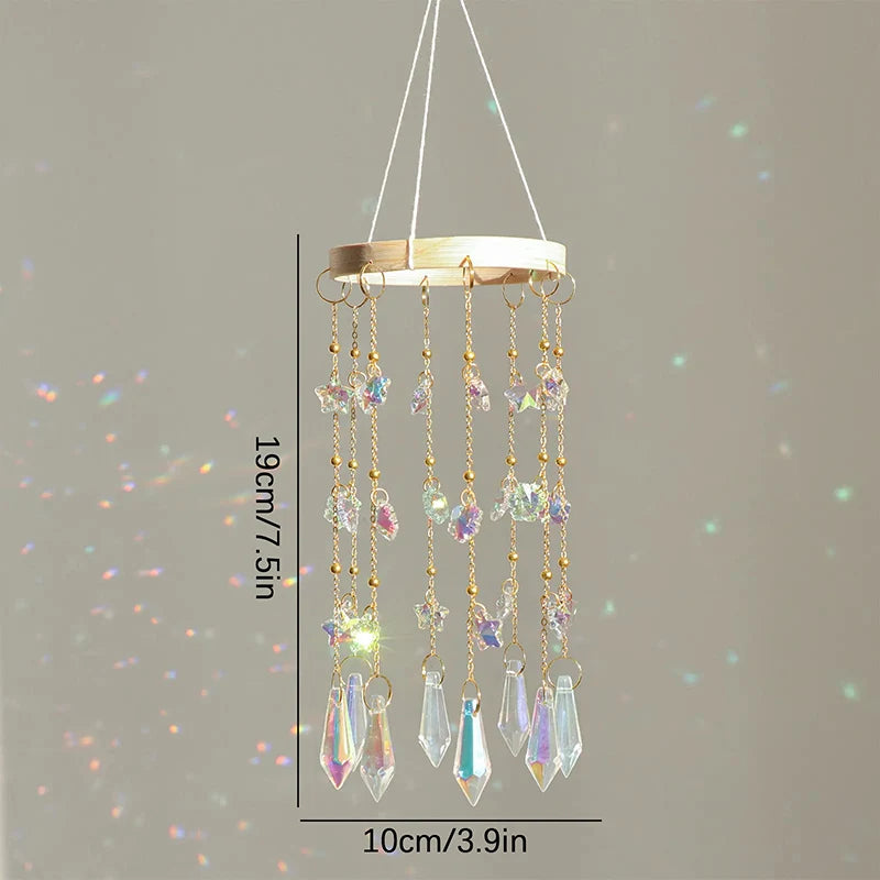 Crystal Suncatcher Rainbow Wind Chimes - Outdoor Home Garden Decor