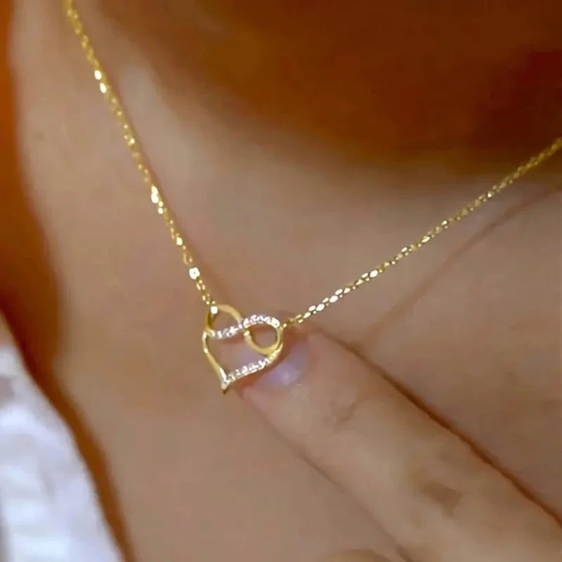 Infinity Heart Pendant Necklace for Women Romantic Wedding Jewelry Delicate Accessories