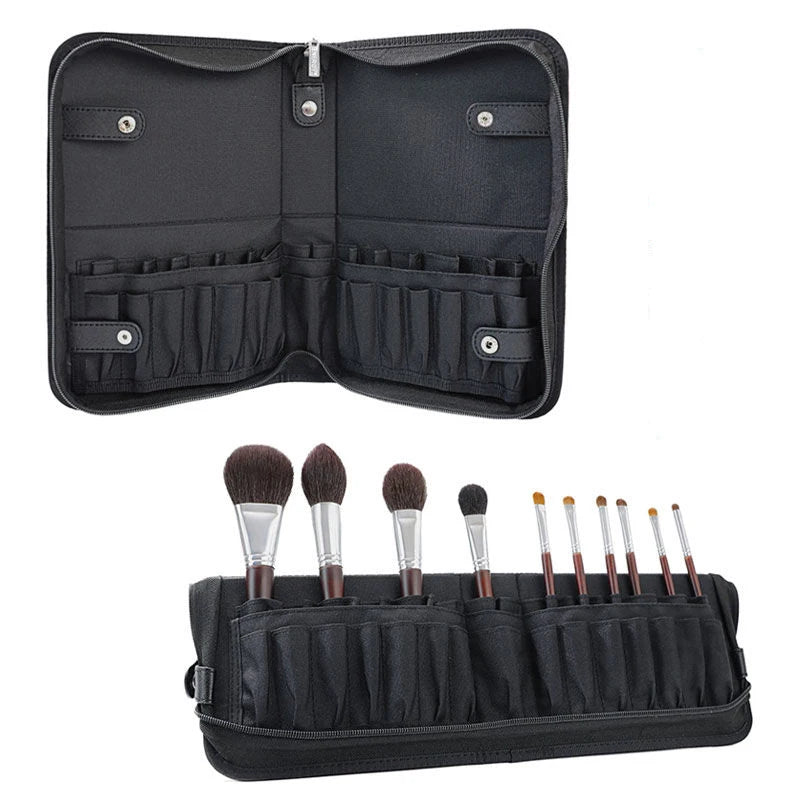 Professional Foldable Waterproof Makeup Brush Organizer Bag - Travel Cosmetic Case with 29 Slots