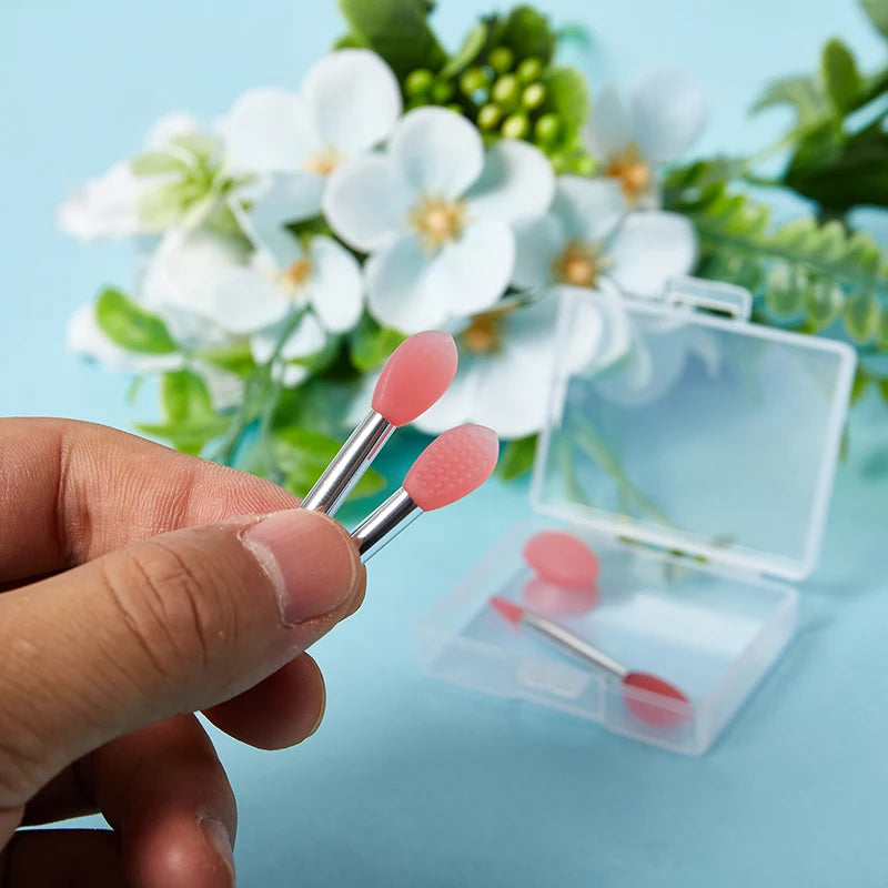Silicone Lip Balm & Lipstick Brush Set with Dust Cover – 3 Pieces